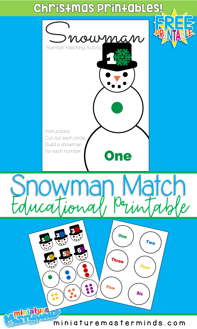 Free Printable Build A Snowman Number Matching Activity Miniature