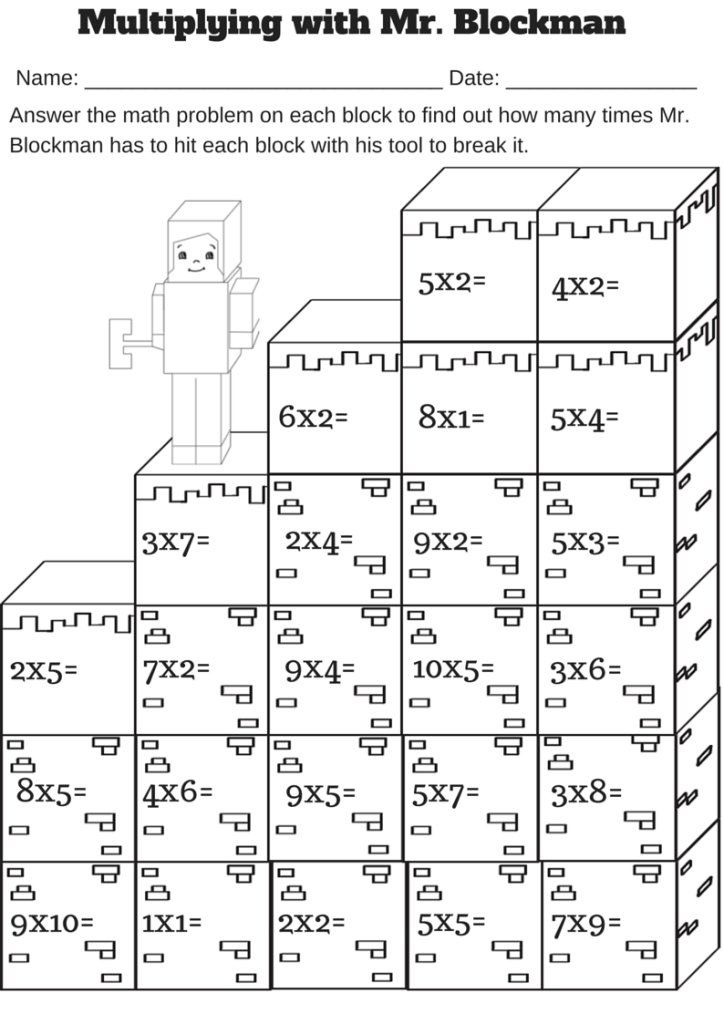 Multiplying with Mr. Blockman… Free Single Digit ...