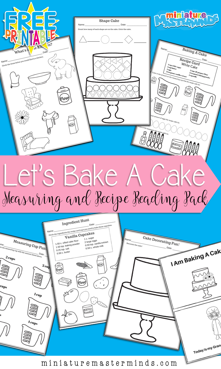 Let's Bake a Cake Measuring and Recipe Reading Pack Includes Early