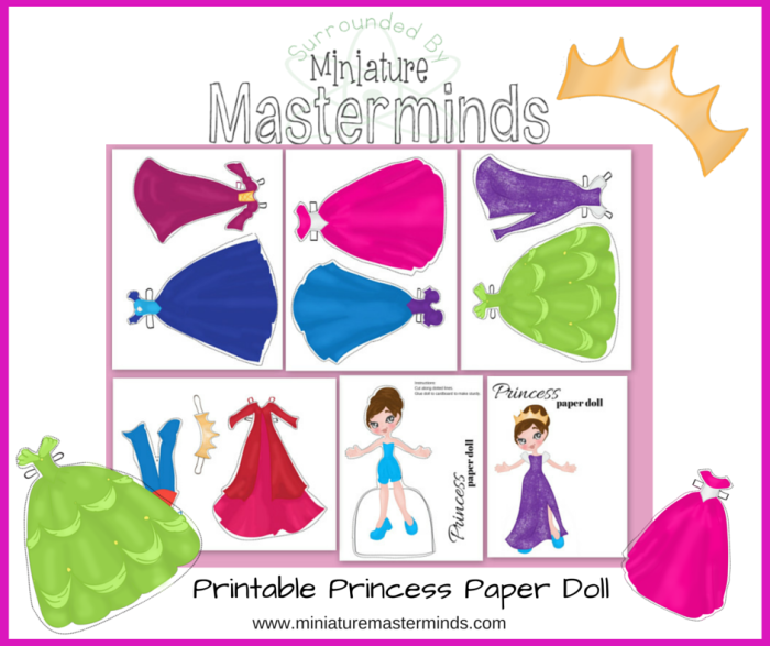 Printable Princess Paper Doll Full Color Version Miniature Masterminds