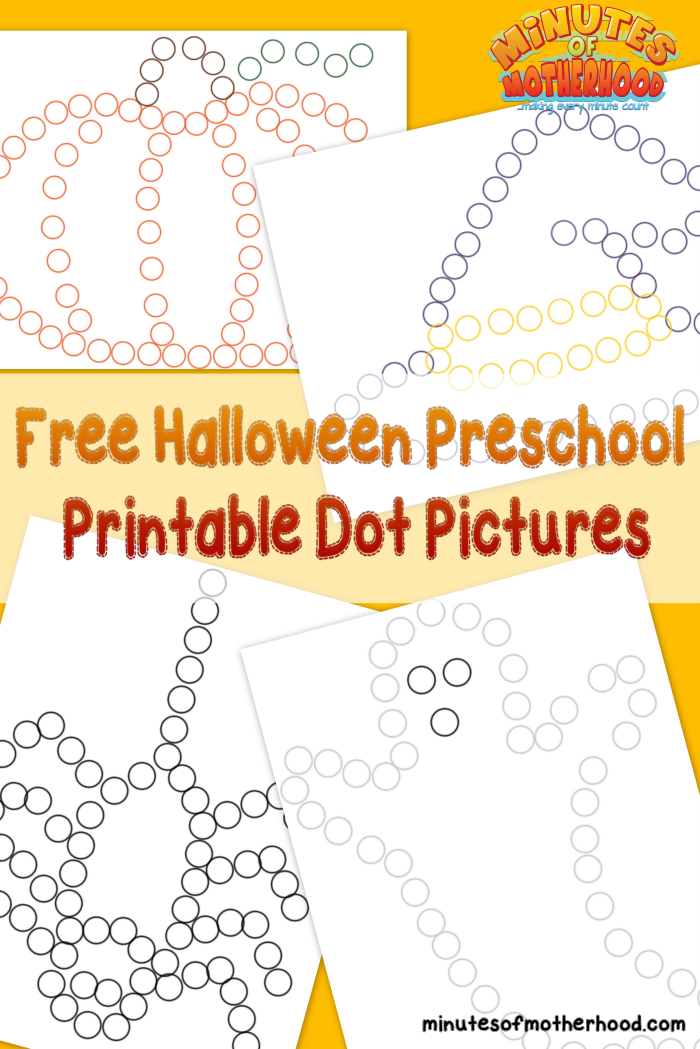 Free Halloween Preschool Printable Dot Pictures – Miniature Masterminds
