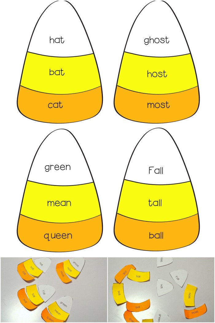 Preschool Kindergarten Candy Corn Rhyming Free Printable Activity For Halloween Miniature