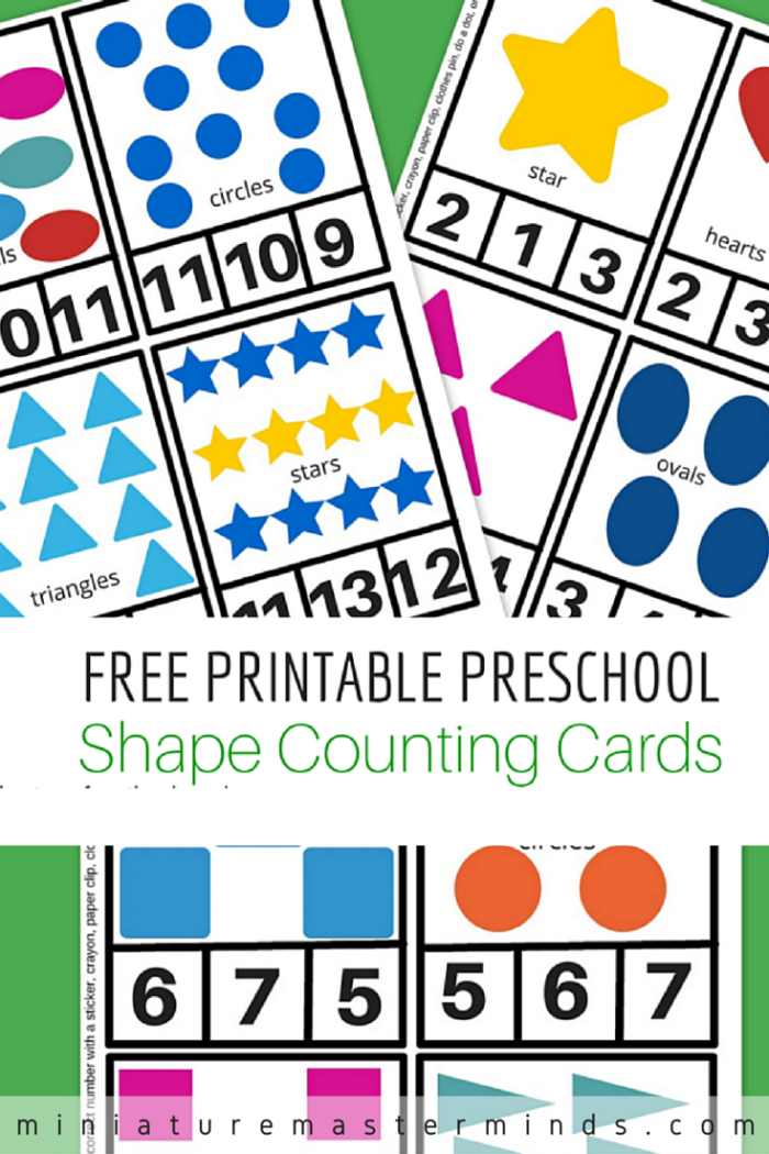 Free Printable Preschool Shape Clip Counting Cards Miniature Masterminds