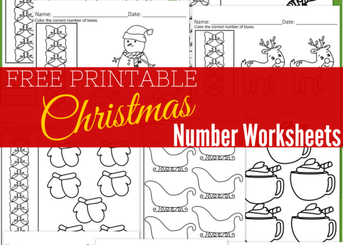 Free Printable Christmas Number Counting Worksheets 1-10 – Miniature