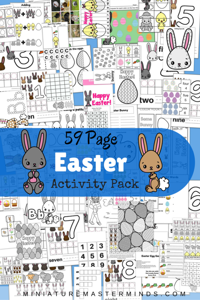 59 Page Printable Easter Activity Pack – Miniature Masterminds