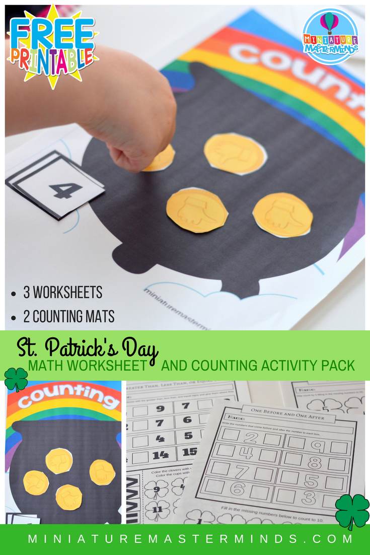 St. Patrick's Day Math Worksheet And Counting Activity Pack Greater