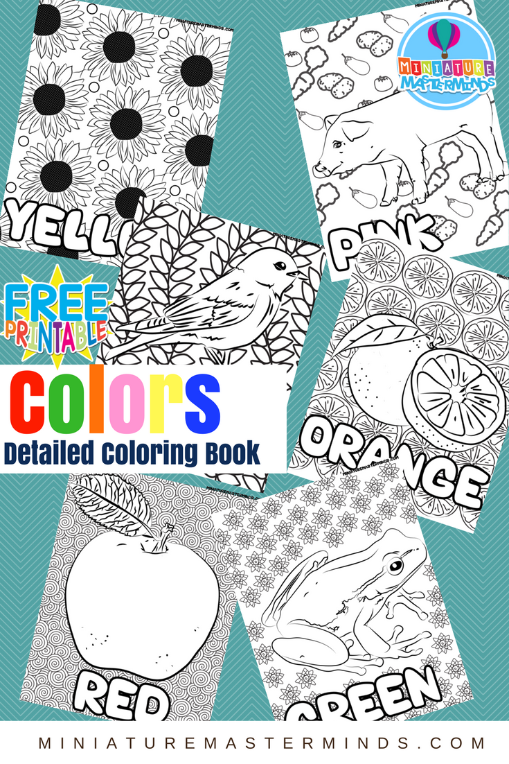 Free Printable Colors Highly Detailed Coloring Book For Preschoolers