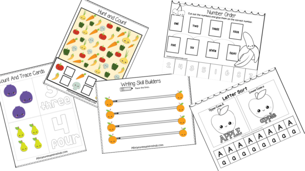 Fruits and Vegetables Preschool and Kindergarten Printable Activity