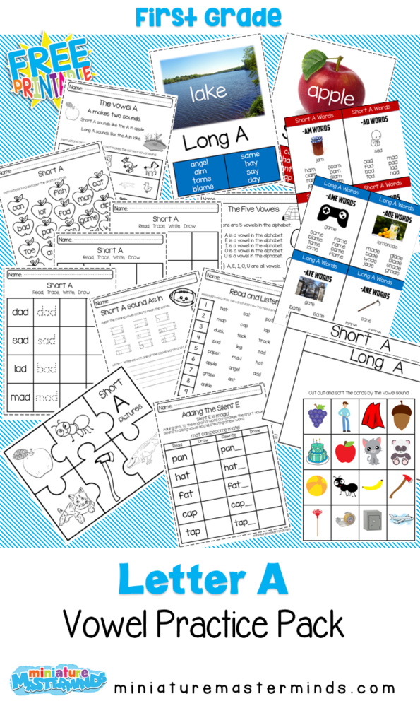 Short and Long A Vowel Sound Practice Pack – Miniature Masterminds