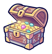 Magical treasure chest clipart