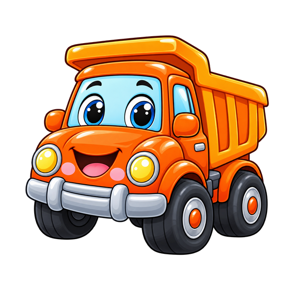 Orange dump truck