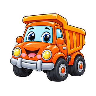 Orange dump truck