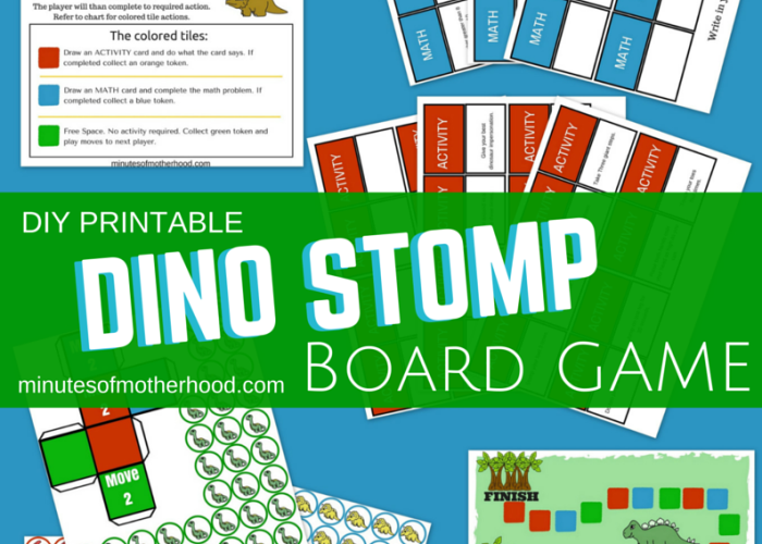 dino stomp free diy printable board game miniature