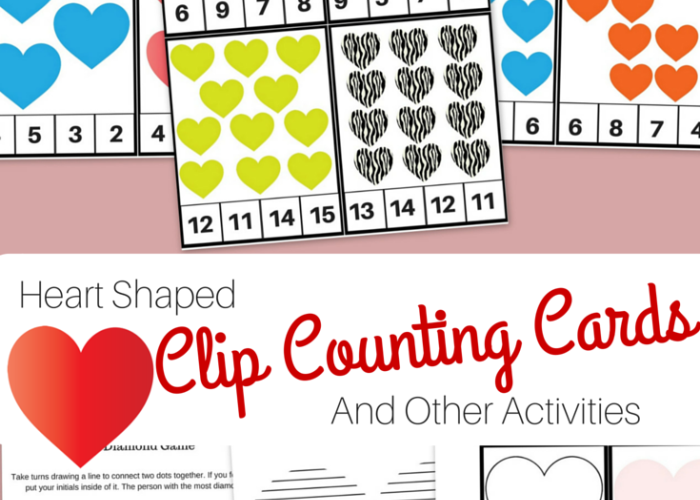 Heart Shaped Clip Counting Cards And Other Activities – Miniature ...