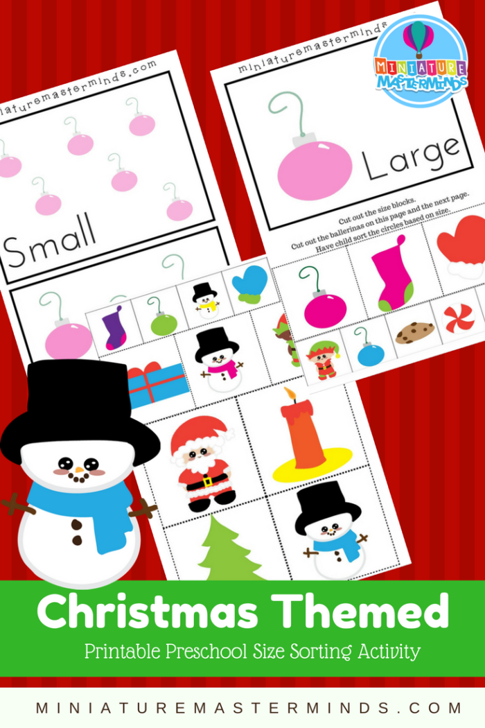 Christmas Themed Printable Preschool Size Sorting Activity ...