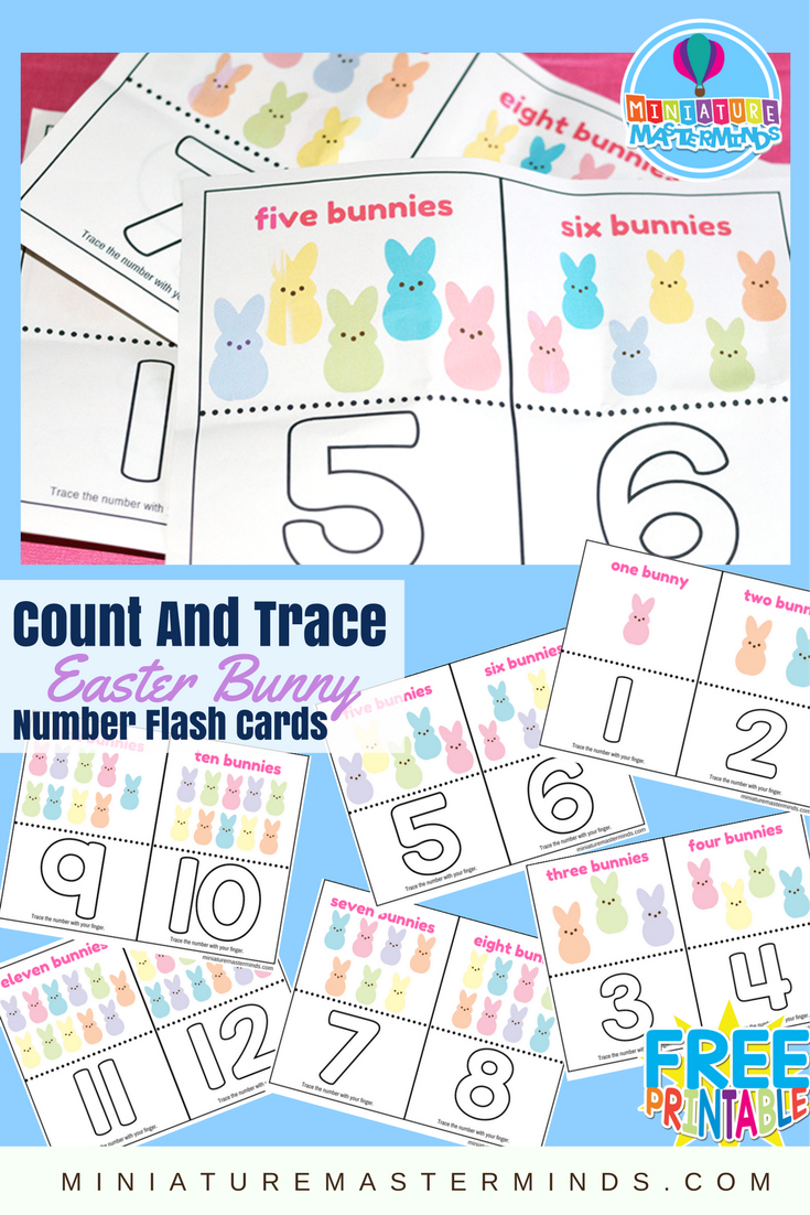 Count And Trace Easter Bunny Number Flash Cards #Free Printable ...