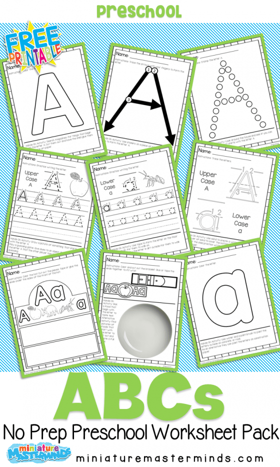 No Prep Printable Worksheet Packs Ages 4 – 6 – Miniature Masterminds